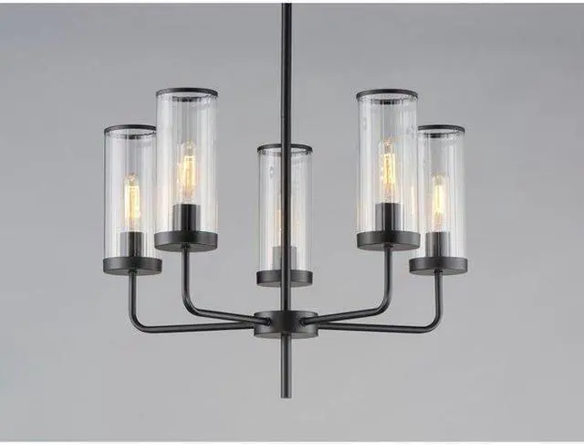 Alt view image 2 of 4 - MAXIM 11475CRBK Crosby 5-Light Chandelier