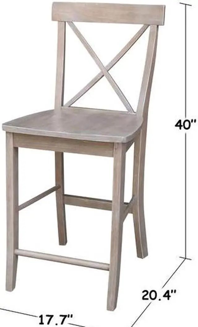 Alt view image 3 of 7 - INTERNATIONAL CONCEPTS S09-6132 X-Back Counter Height Stool, 24" Seat Height,