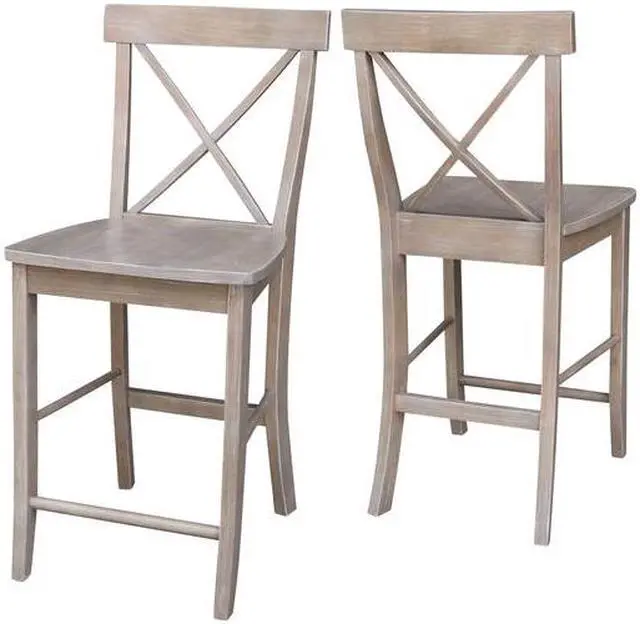 Alt view image 4 of 7 - INTERNATIONAL CONCEPTS S09-6132 X-Back Counter Height Stool, 24" Seat Height,