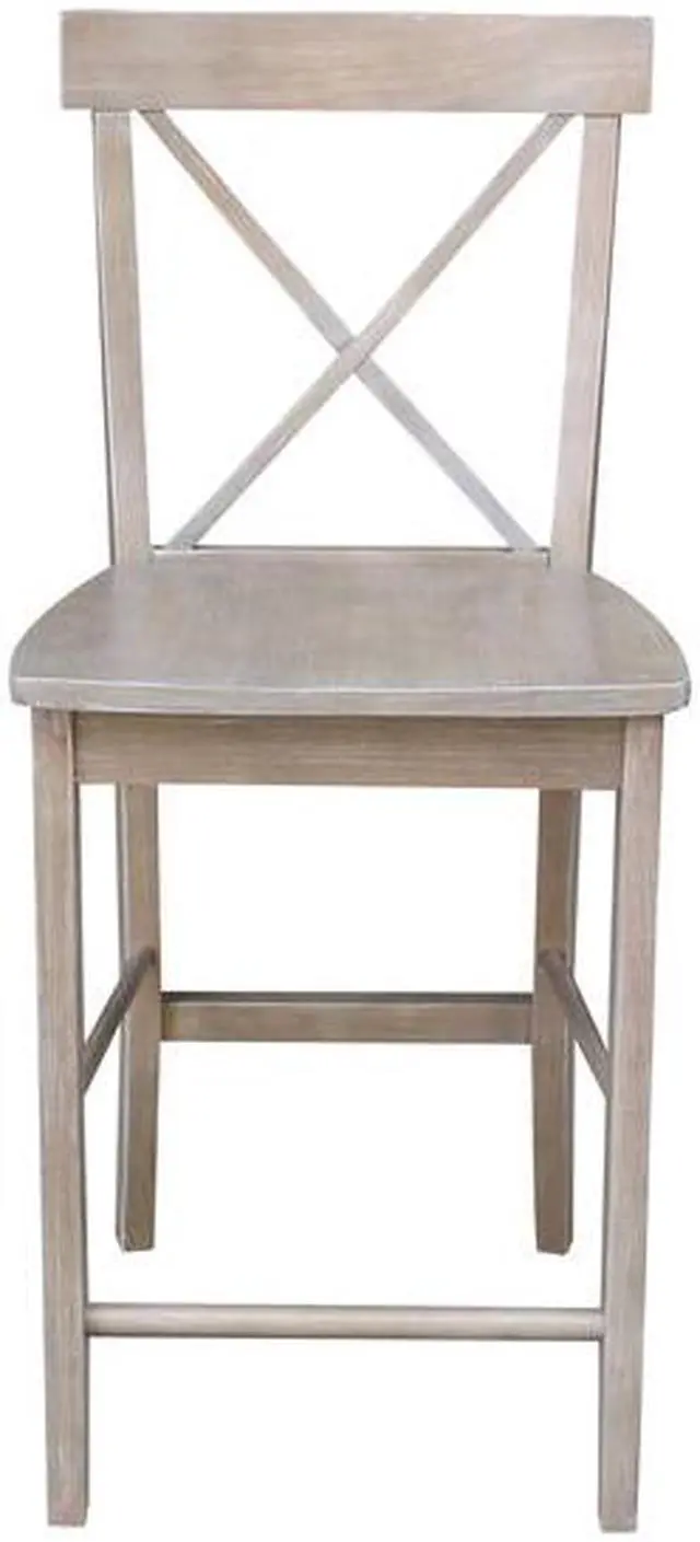 Alt view image 5 of 7 - INTERNATIONAL CONCEPTS S09-6132 X-Back Counter Height Stool, 24" Seat Height,