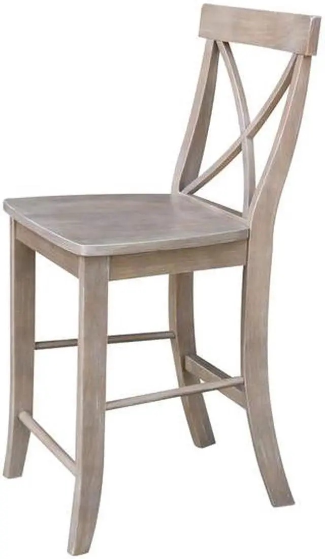 Alt view image 6 of 7 - INTERNATIONAL CONCEPTS S09-6132 X-Back Counter Height Stool, 24" Seat Height,