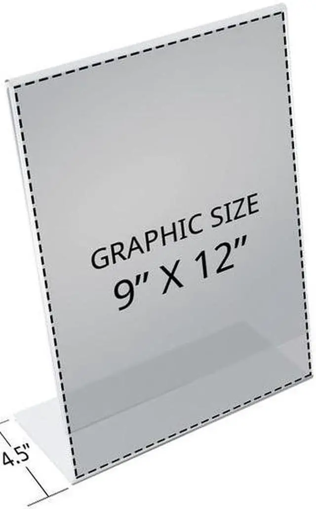 Alt view image 2 of 3 - AZAR DISPLAYS 112712 9"W x 12"H Angled Sign Holder, PK10