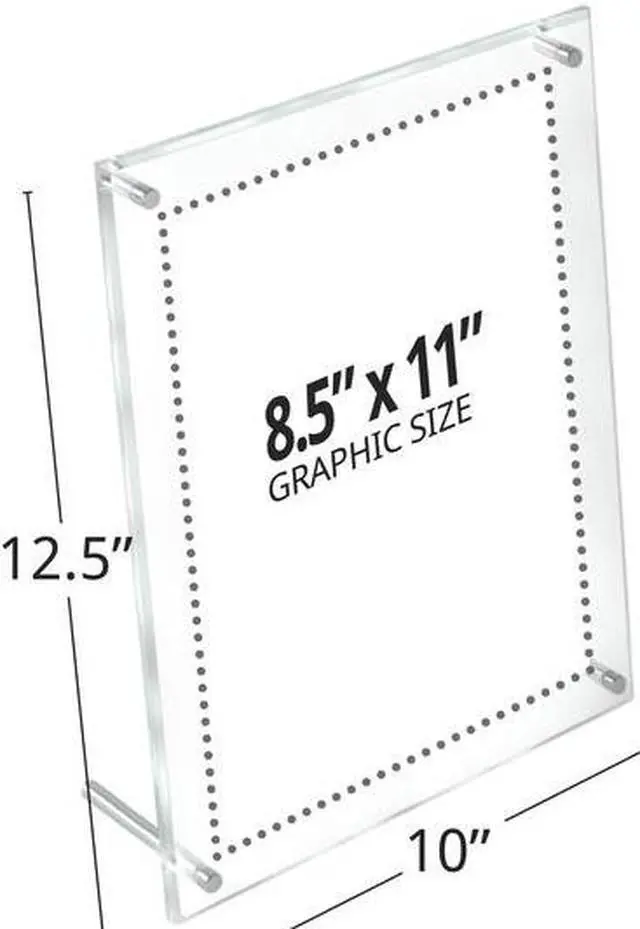 Alt view image 2 of 3 - AZAR DISPLAYS 252952 Beveled Edge L-Frame Acrylic Sign Holder 8.5"W X 11"H, PK2