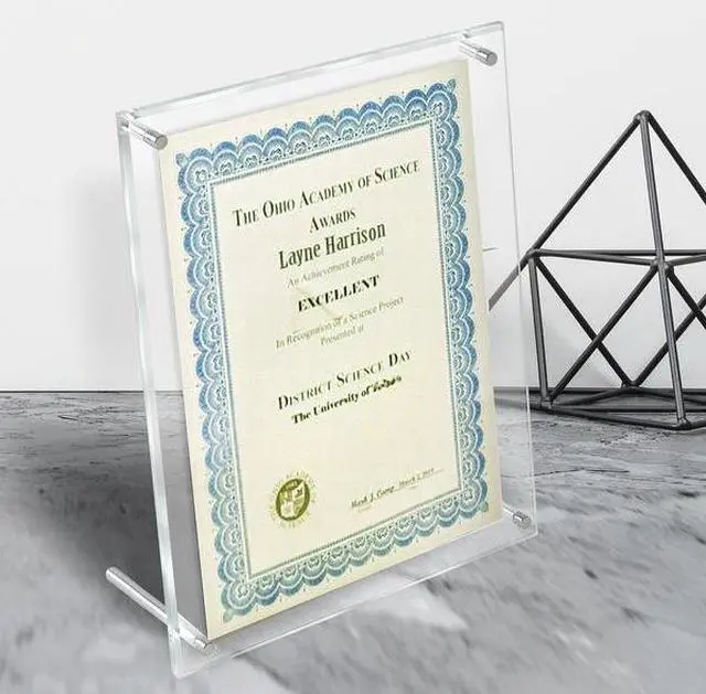 Alt view image 3 of 3 - AZAR DISPLAYS 252952 Beveled Edge L-Frame Acrylic Sign Holder 8.5"W X 11"H, PK2