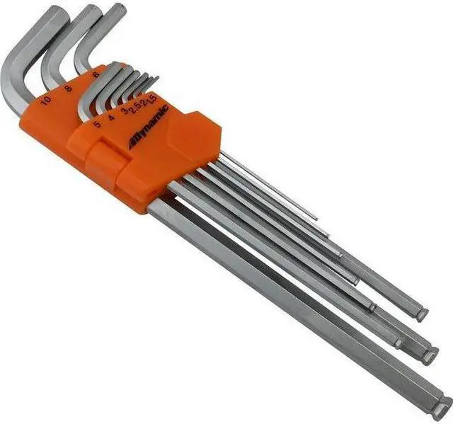 Alt view image 5 of 7 - DYNAMIC D043210 Tools 9 Piece Metric Extra Long Hex Key Set, 1.5mm - 10mm