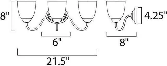 Alt view image 2 of 2 - MAXIM LIGHTING 10073FTSN Stefan 3-Light 21.5" Wide Satin Nickel Vanity Light
