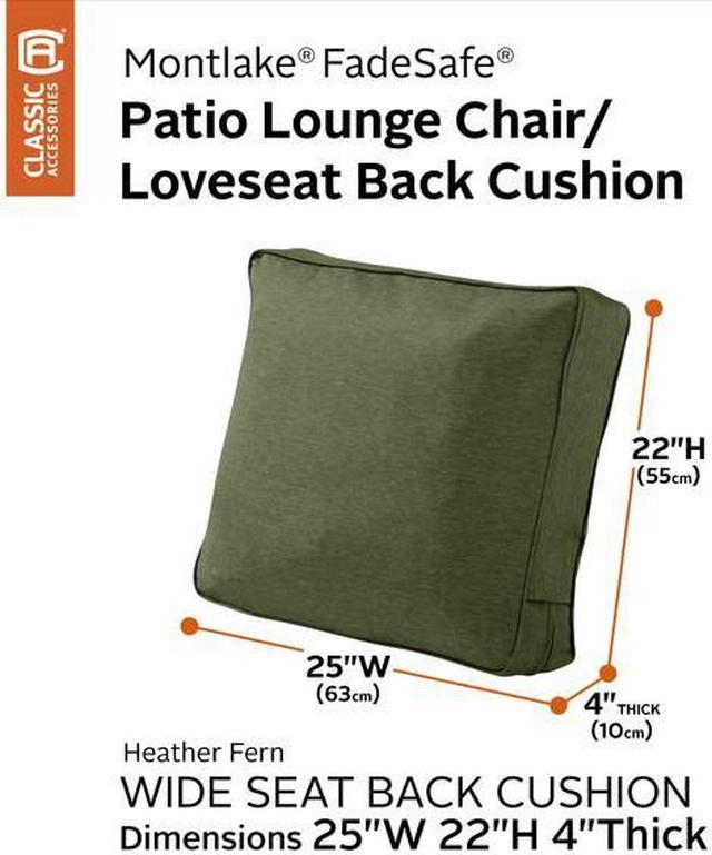 Classic Accessories Montlake FadeSafe Patio Dining Seat Cushion - 17 in. Heather Fern