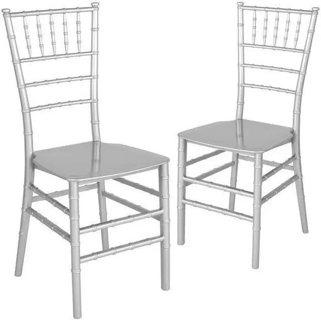 Alt view image 11 of 14 - Flash Furniture HERCULES Series Resin Chiavari Chair Gold 2 Pack (2LEGOLDM) 2LESILVERM