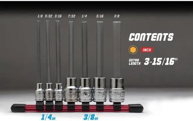 Alt view image 7 of 8 - Capri Tools Long Hex Bit Socket Set, SAE, Advanced Series, 7-Piece