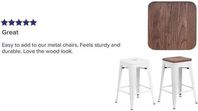 Alt view image 8 of 10 - Flash Furniture Wood Seat Rustic Walnut 4 Pack (4CH31320M1D)