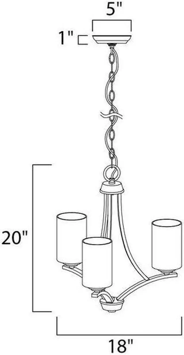 Alt view image 2 of 2 - MAXIM 20033SWSN Deven 3-Light 18" Wide Satin Nickel Chandelier