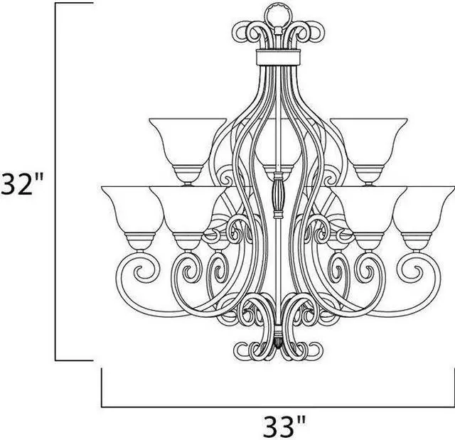 Alt view image 2 of 2 - MAXIM 12207FIOI Manor 9-Light 33" Wide Oil Rubbed Bronze Chandelier