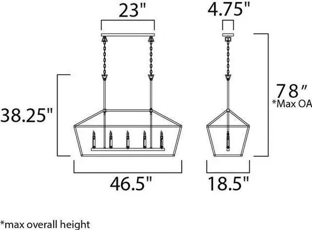 Alt view image 2 of 4 - MAXIM 25157TXBPN Abode 5-Light 18.5" Wide Textured Black / Polished Nickel