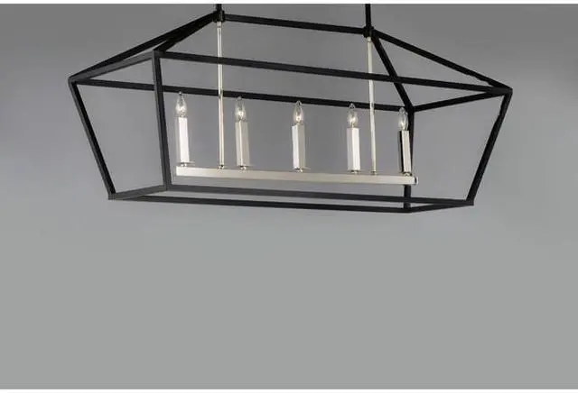Alt view image 4 of 4 - MAXIM 25157TXBPN Abode 5-Light 18.5" Wide Textured Black / Polished Nickel