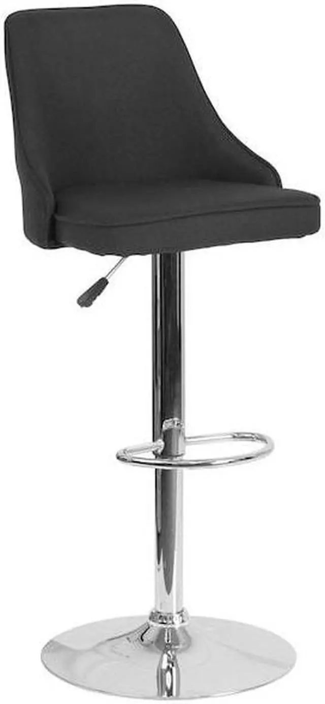 Alt view image 12 of 14 - Flash Furniture Trieste Contemporary Fabric Barstool Black 2-Pieces (2DS8121ABLKF)