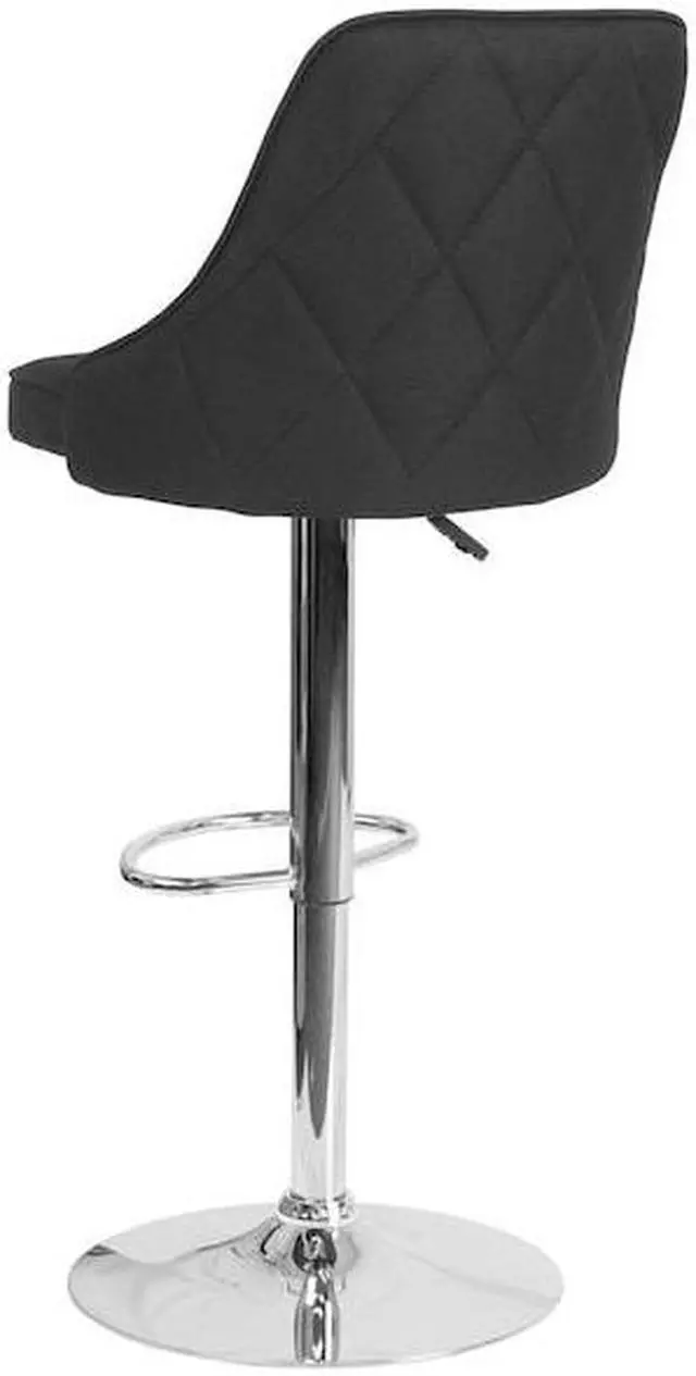 Alt view image 14 of 14 - Flash Furniture Trieste Contemporary Fabric Barstool Black 2-Pieces (2DS8121ABLKF)