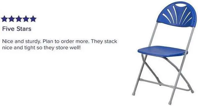Alt view image 5 of 7 - FLASH FURNITURE 8-LE-L-4-BL-GG Blue Plastic Folding Chair,PK8
