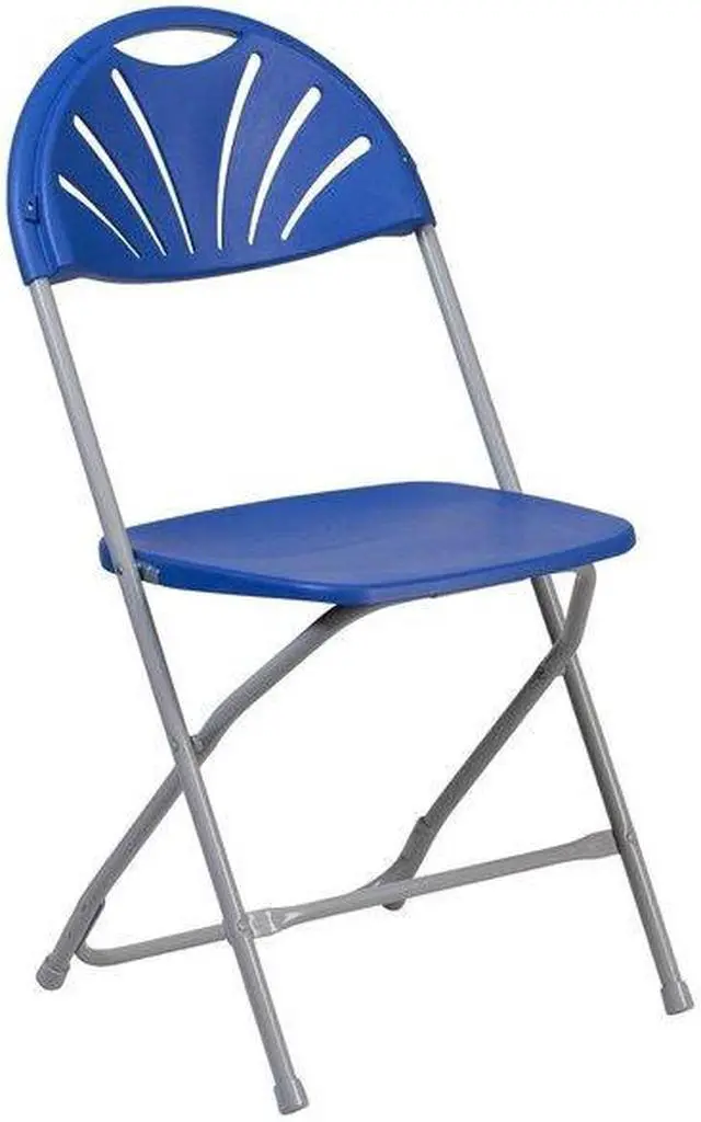 Alt view image 7 of 7 - FLASH FURNITURE 8-LE-L-4-BL-GG Blue Plastic Folding Chair,PK8
