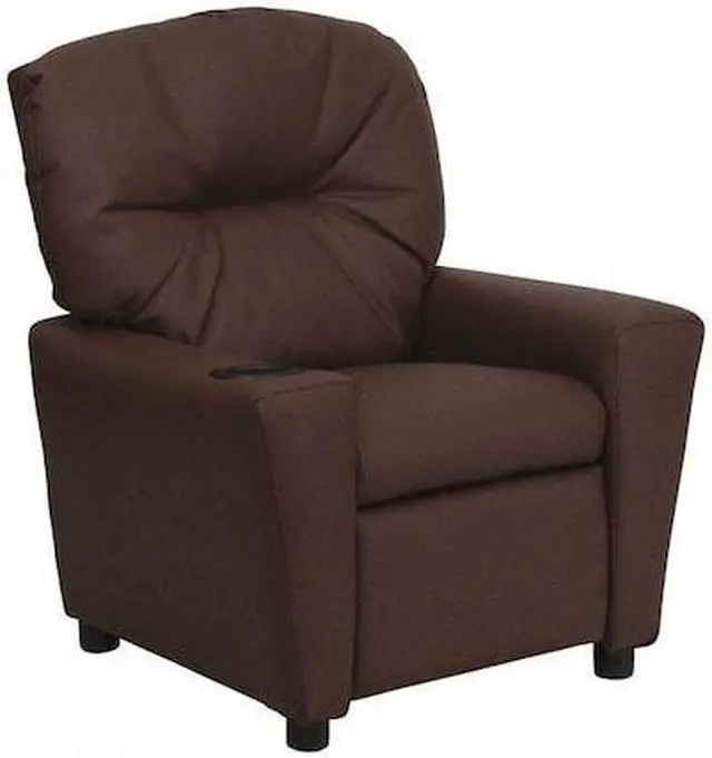 Alt view image 20 of 20 - Flash Furniture BT-7950-KID-BRN-LEA-GG Contemporary Brown Leather Kids Recliner with Cup Holder