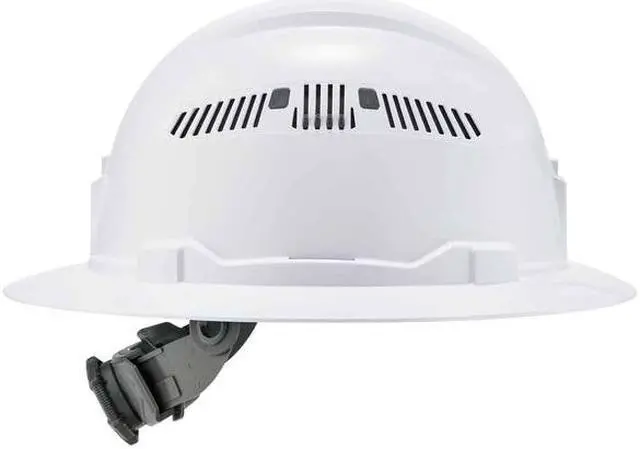 Alt view image 4 of 7 - ERGODYNE 8973 White Class C Hard Hat Full Brim Vented