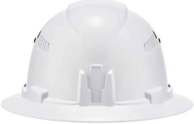 Alt view image 6 of 7 - ERGODYNE 8973 White Class C Hard Hat Full Brim Vented
