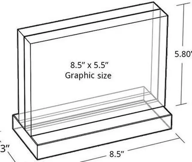 Alt view image 2 of 2 - AZAR DISPLAYS 104518 The Imperial Collection: Acrylic Block on Base 8.5"W X