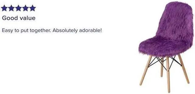 Alt view image 11 of 14 - Flash Furniture Faux Fur Purple Shaggy Chair (4DL15)