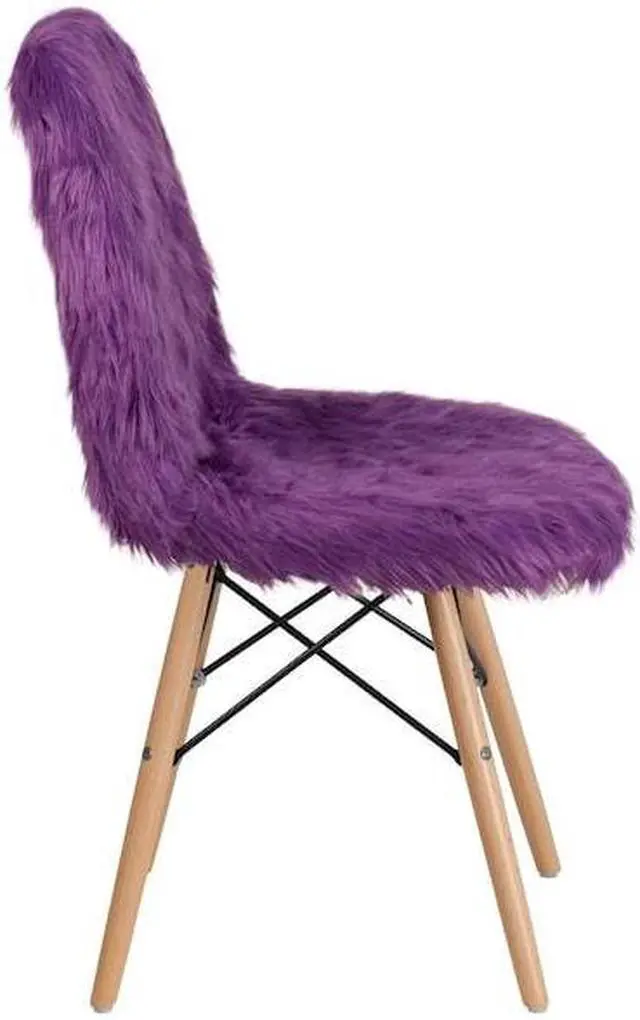 Alt view image 13 of 14 - Flash Furniture Faux Fur Purple Shaggy Chair (4DL15)