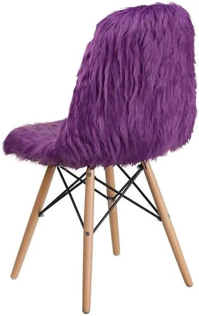 Alt view image 14 of 14 - Flash Furniture Faux Fur Purple Shaggy Chair (4DL15)