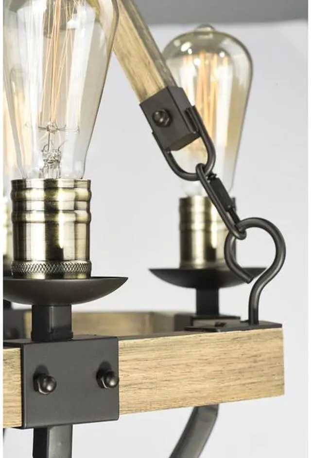 Alt view image 2 of 3 - MAXIM LIGHTING 20338WOBZ Lodge 8-Light 38" Wide Weathered Oak / Bronze