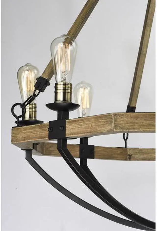 Alt view image 3 of 3 - MAXIM LIGHTING 20338WOBZ Lodge 8-Light 38" Wide Weathered Oak / Bronze