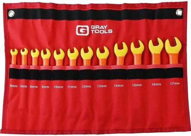 Alt view image 5 of 6 - GRAY TOOLS MB12-I 12 Piece Metric Open End Wrench Set, 8mm - 17mm, 1000V