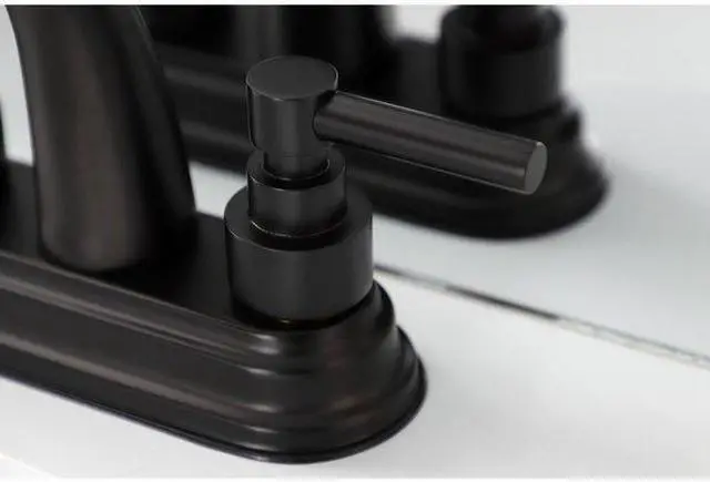 Alt view image 4 of 5 - KINGSTON BRASS KS8615EL KS8615EL 4" Centerset Bathroom Faucet, Oil Rubbed Bronze