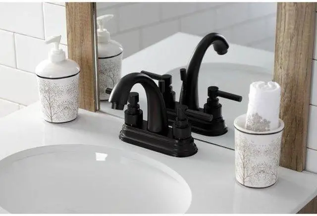 Alt view image 5 of 5 - KINGSTON BRASS KS8615EL KS8615EL 4" Centerset Bathroom Faucet, Oil Rubbed Bronze