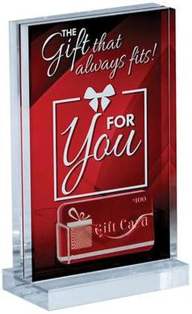 Alt view image 2 of 3 - AZAR DISPLAYS 104540 Acrylic Block Sign Holder on Base w/ Gift Card Pocket