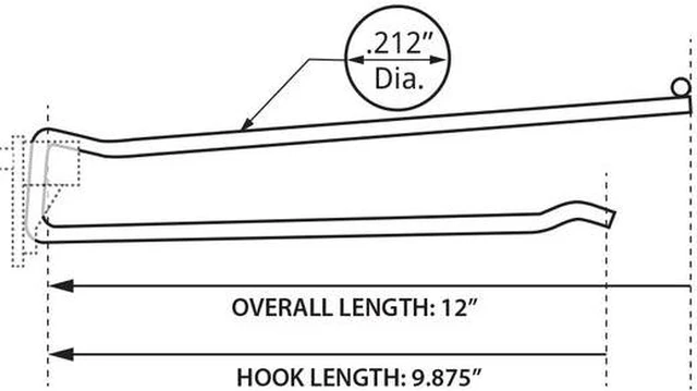 Alt view image 3 of 3 - AZAR DISPLAYS 701240 10" Metal Wire Flip Scan Plastic Quick Back Hook: 0.212"