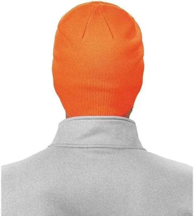 Alt view image 2 of 15 - ERGODYNE 6812 Orange Ribbed Knit Beanie,PK6