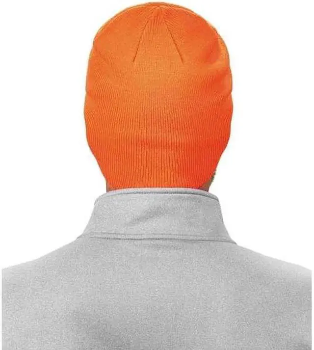 Alt view image 5 of 15 - ERGODYNE 6812 Orange Ribbed Knit Beanie,PK6