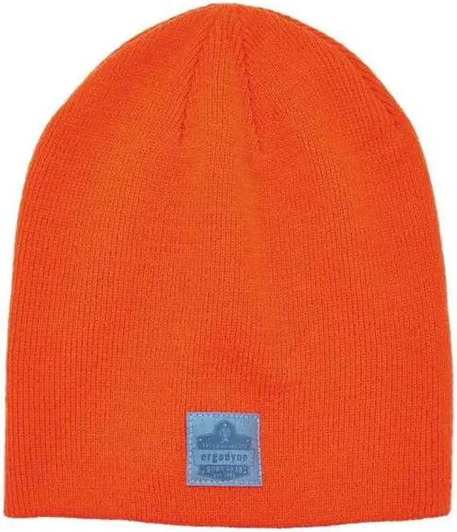 Alt view image 6 of 15 - ERGODYNE 6812 Orange Ribbed Knit Beanie,PK6