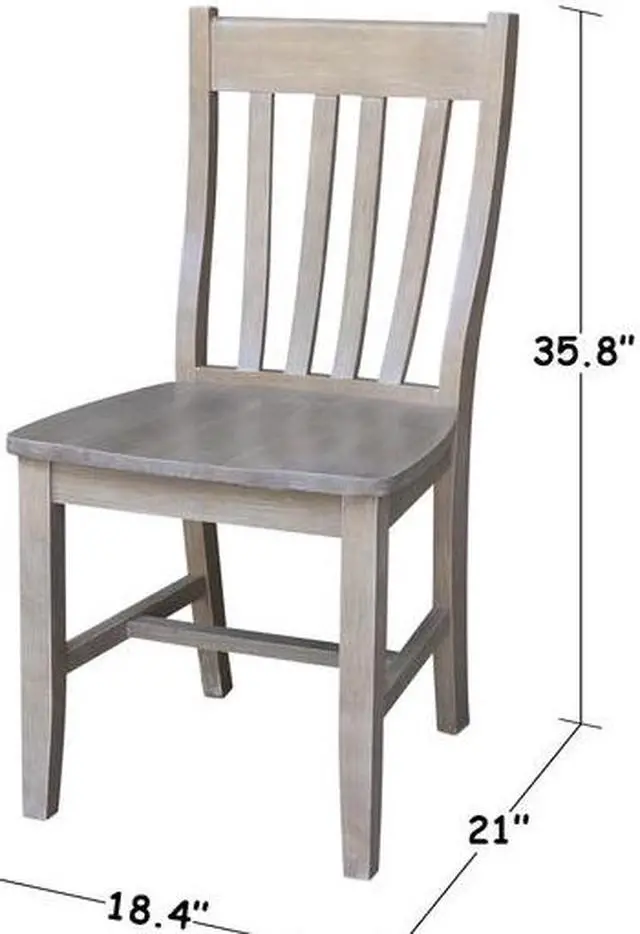 Alt view image 3 of 7 - INTERNATIONAL CONCEPTS C09-61P Set of 2 Cafe Chairs, Washed Gray Taupe