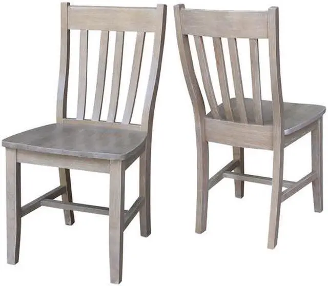 Alt view image 4 of 7 - INTERNATIONAL CONCEPTS C09-61P Set of 2 Cafe Chairs, Washed Gray Taupe