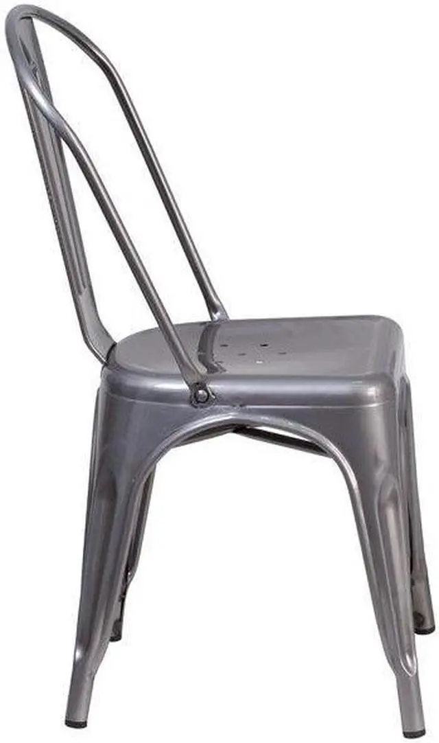 Alt view image 6 of 7 - FLASH FURNITURE 4-XU-DG-TP001-GG Lincoln 4 Pack Silver Antique Finish with