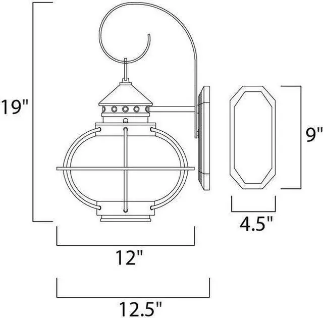 Alt view image 2 of 2 - MAXIM 30503CDOI Portsmouth 1-Light 12" Wide Oil Rubbed Bronze Outdoor Wall