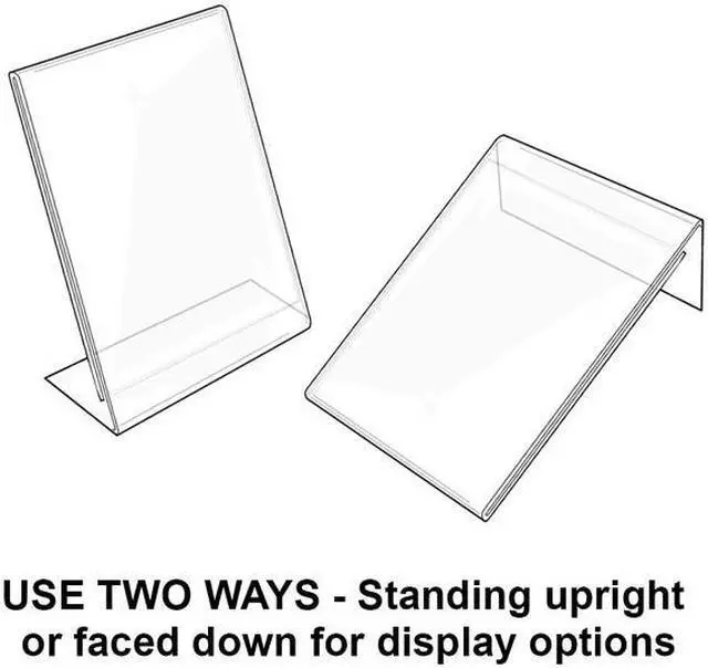 Alt view image 3 of 3 - AZAR DISPLAYS 112736 3"W x 4"H Angled Sign Holder, PK10