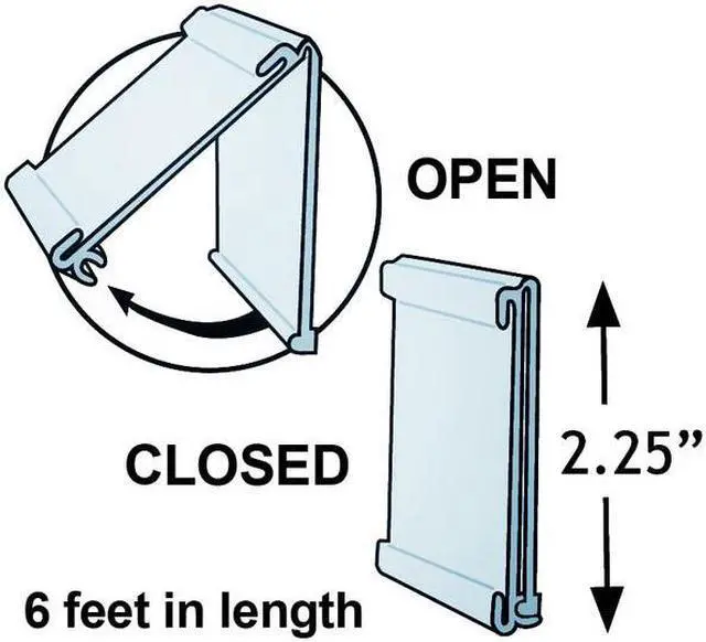 Alt view image 2 of 2 - AZAR DISPLAYS 600060 72"L x 2.25" H Clear Flip Up C-Channel, PK5