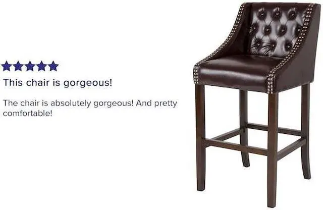 Alt view image 13 of 14 - Flash Furniture Carmel Series Transitional LeatherSoft Barstool Brown 2-Pieces (2CH182020T30BN)