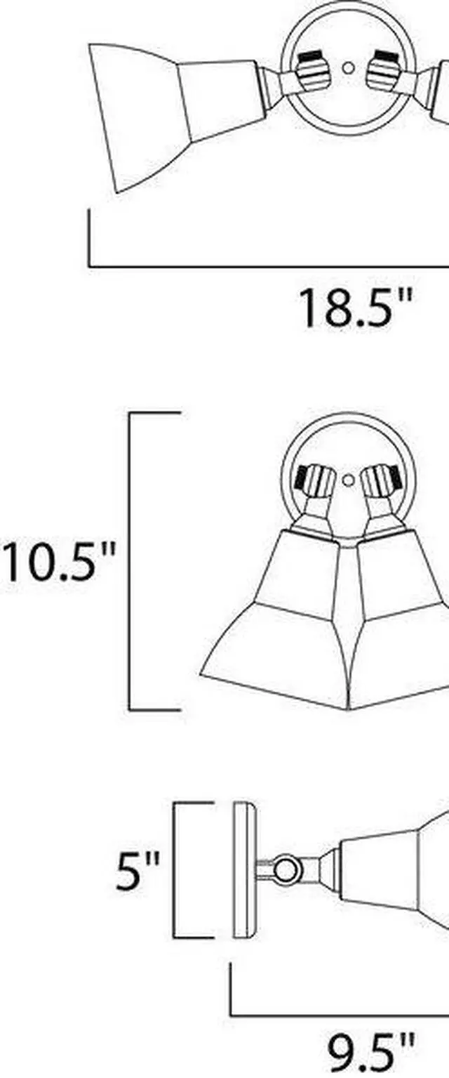 Alt view image 2 of 2 - MAXIM 92008WT Outdoor Essentials 2-Light 18.5" Wide White Outdoor Wall Sconce