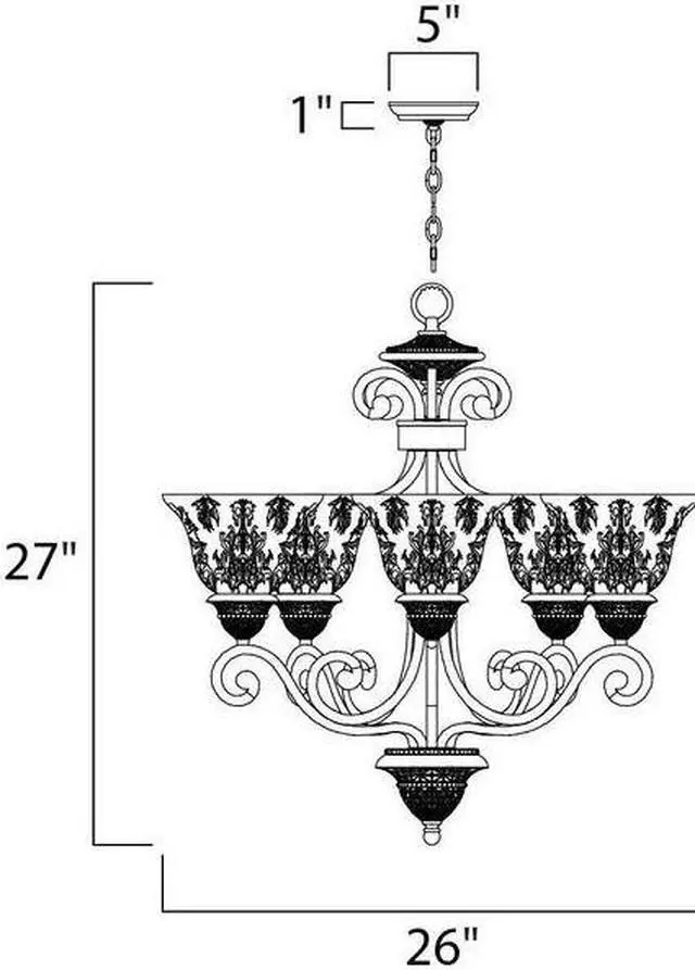 Alt view image 2 of 2 - MAXIM 11244SAOI Symphony 5-Light 26" Wide Oil Rubbed Bronze Chandelier