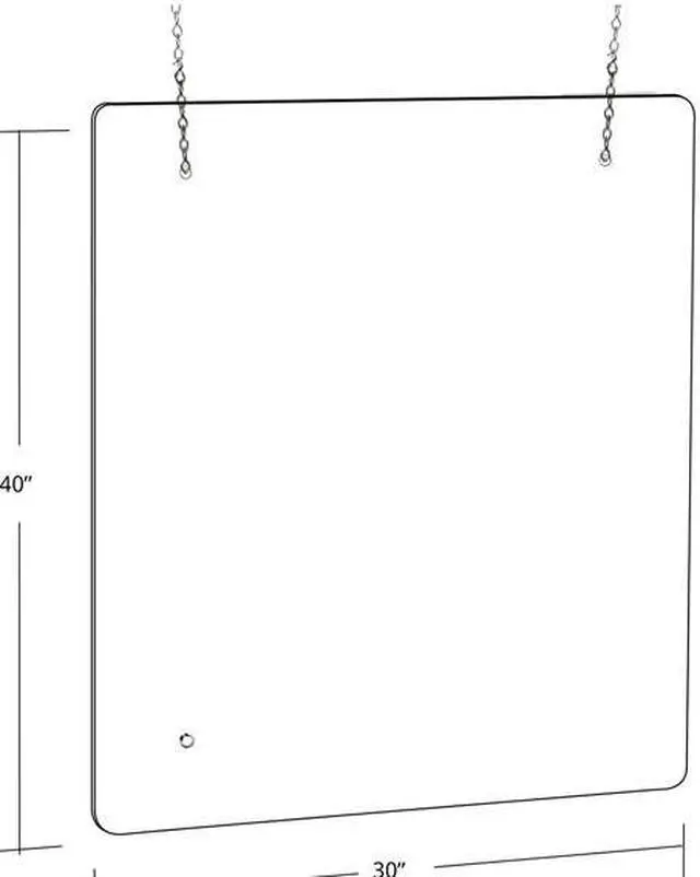 Alt view image 2 of 3 - AZAR DISPLAYS 179966-100 Hanging Clear Acrylic Plexiglass Shield Cashier PPE