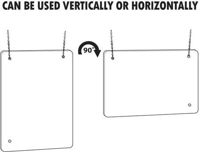 Alt view image 3 of 3 - AZAR DISPLAYS 179966-100 Hanging Clear Acrylic Plexiglass Shield Cashier PPE